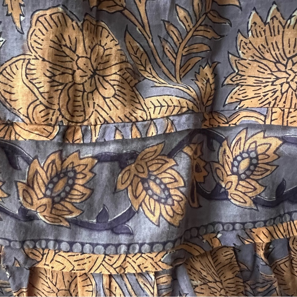 Cleobella Hattie Mini Dress Vine Block Print Boho Organic Cotton S - Picture 9 of 15